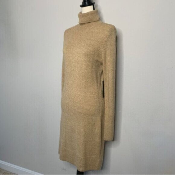 Rachel Zoe Camel Turtleneck Knee Length Sweater Dress - Picture 9 of 16
